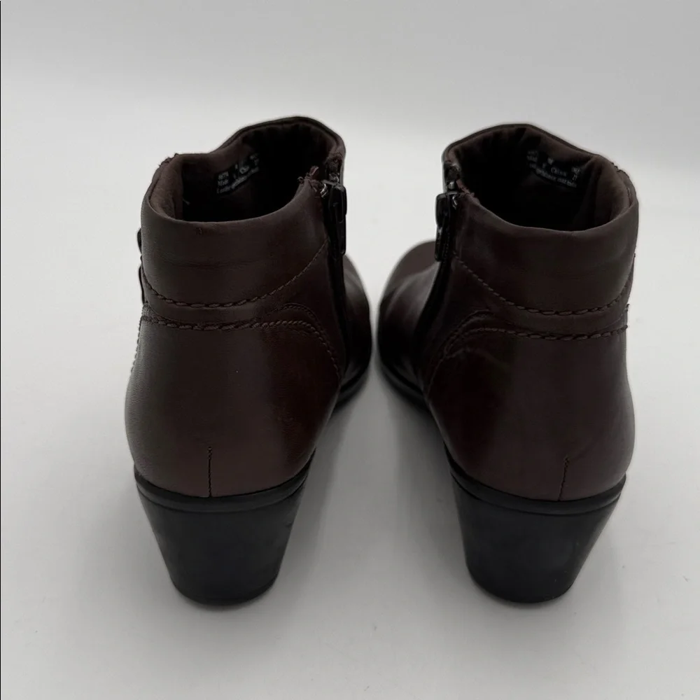 Clarks Elegant Brown Ankle Boots women 9M casual office retro comfort Y2K